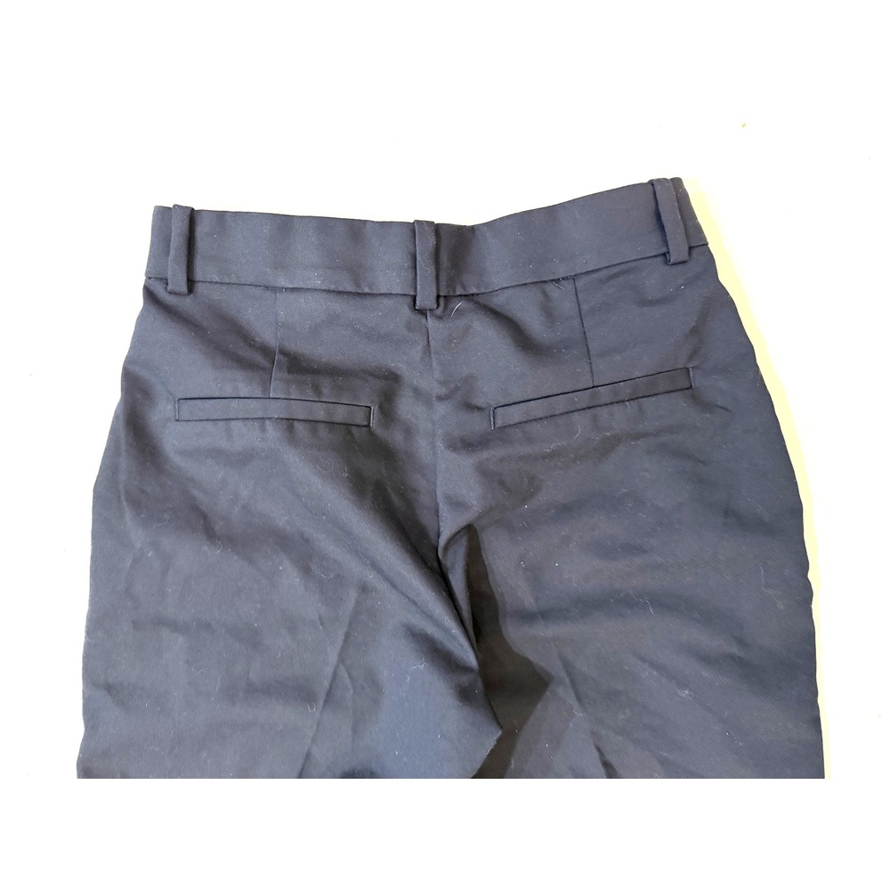 H&M Pants Womens 4 Navy Blue Tapered Ankle Cuffed Dress Suit Slacks Back‎ Welt - Picture 7 of 8